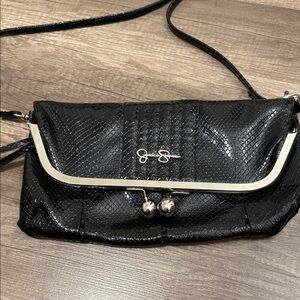 Jessica Simpson Black Textured Clutch